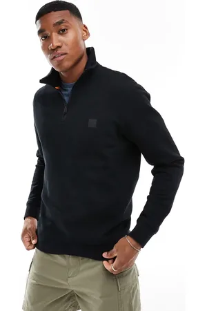 HUGO BOSS Sweatshirt med halv lynlås