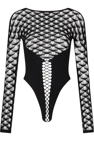 Ann Summers Captive - bundløs bodystocking med vifteprint