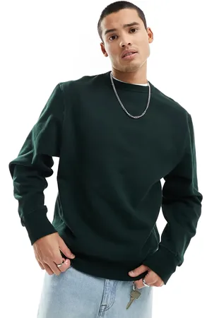 River Island Essentials - Mørkegrøn sweatshirt med rund hals