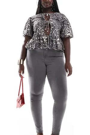 ONLY Grå højtaljede skinny-jeans