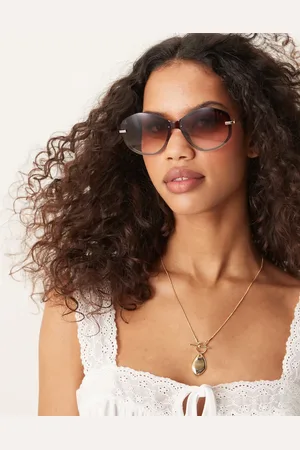 Jeepers Peepers Store runde solbriller med brunt stel og tonede glas