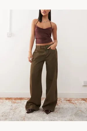 Lioness Brune forvaskede løse lavtaljede jeans