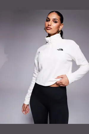 The North Face Glacier - cropped fleece-trøje med 1/4 lynlås og logo