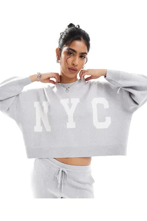 Stradivarius Grå strikket sweatshirt - Del af sæt