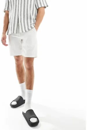 SELECTED Hvide shorts i hørblanding