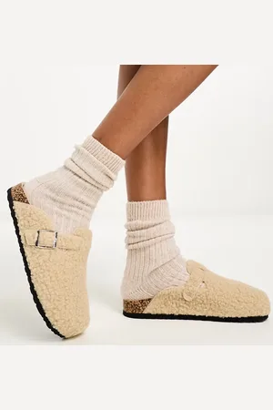 Glamorous Kamelbrune teddy-mules-Neutral