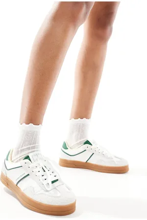 Tommy Hilfiger Greenwich Low - Offwhite/grønne sneakers med gummisål-Neutral