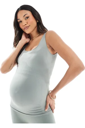 Mama;licious Mamalicious Maternity - Sømløs top i bleg grøn - Del af sæt