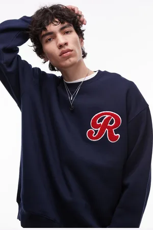 Topman Oversized sweatshirt med bogstavsbroderi i chenille