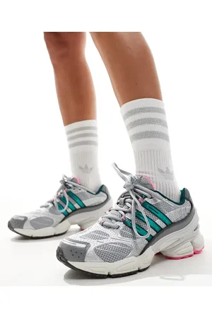 adidas Ozweego Pro - Sneakers i sølvfarve og grøn/lyserød-Grå