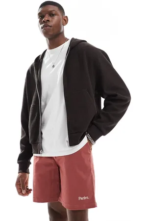Parlez Wilmot - Rustfarvede shorts med løbesnor og logo-Orange