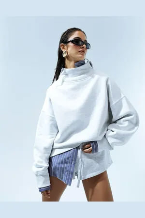 ASOS Gråmeleret højhalset sweatshirt i kraftigt stof