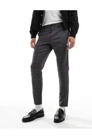 JACK & JONES Smalle, elegante bukser med grå tern