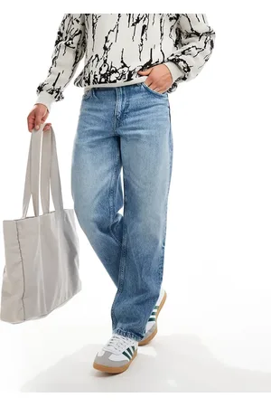 Cotton On Cotton On - Blå og posede denimjeans med kontrastsyninger