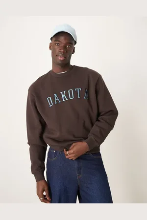 ASOS Lysebrun oversized sweatshirt med broderi på brystet i firkantet pasform