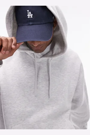 Topman Oversized hættetrøje i meleret lysegrå