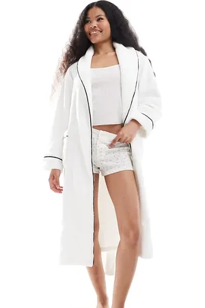 ASOS ASOS DESIGN Petite - Premium - og superblød morgenkåbe i fleece i midilængde