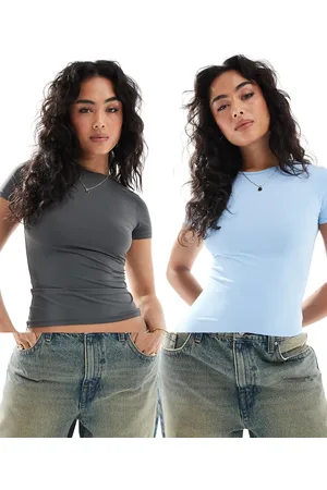 Pull&Bear Grå og blå baby-T-shirt i polyamid i pakke med 2 stk