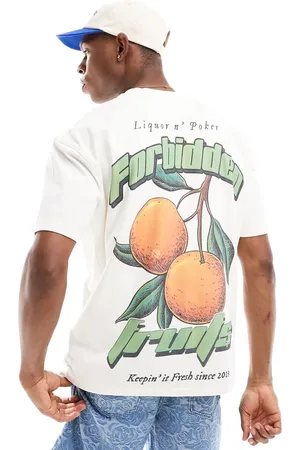 Liquor N Poker Liqour N Poker - Oversized T-shirt med frugtprint på ryggen i