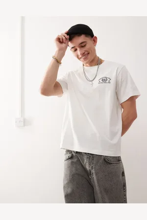 Weekday Råhvid oversized T-shirt med grafisk 