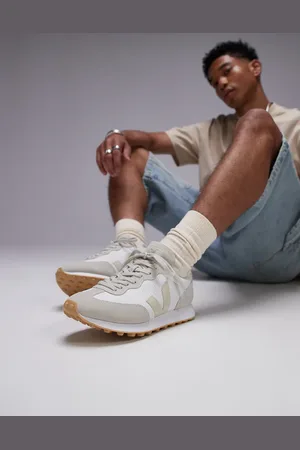 Veja Rio Branco - Hvide og naturfarvede sneakers i ruskind og alveomesh