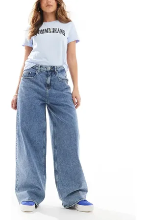 Tommy Hilfiger Charlie - Mellemvaskede posede jeans med vide ben-Blå