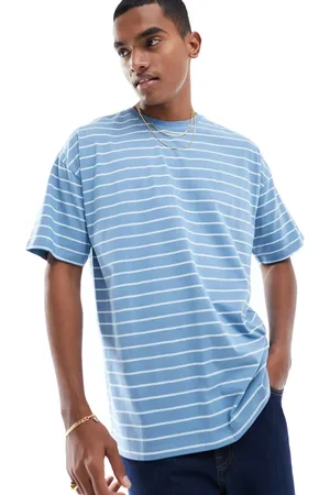 New Look Blå og oversized T-shirt med striber