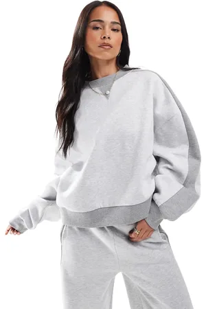 ASOS Oversized og grå raglan-sweatshirt med paneldetalje - Del af sæt