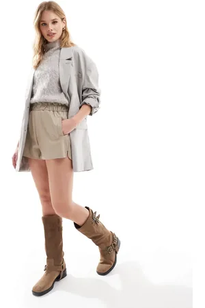 ASOS Mokkabrune boksershorts i imiteret læder