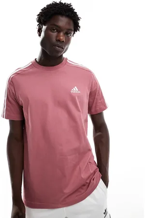 adidas Essentials - Rød T-shirt i jersey med 3 striber