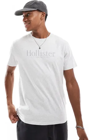 Hollister Grå T-shirt med logodetalje i afslappet pasform