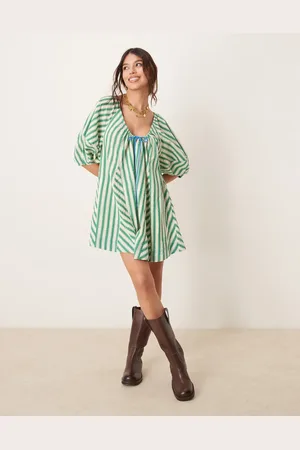 Free People Oversized buksedragt med grønne striber