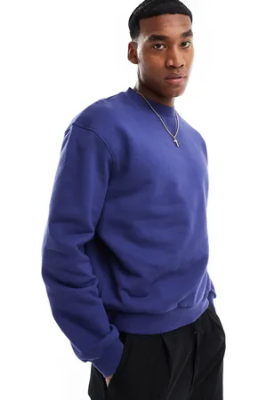 ASOS Premium - Oversized og blå sweatshirt med firkantet pasform i kraftigt 400 gsm-stof