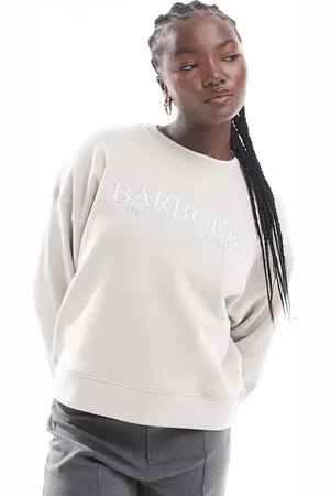 Barbour Franchesca - Cremehvid sweatshirt med logo