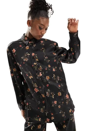 AllSaints Louisa Tanana - skjorte med blomstermønster i satin
