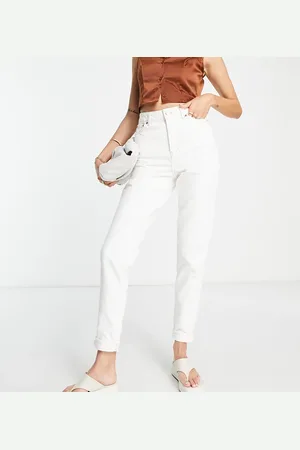 Topshop Original - Hvide højtaljede mom-jeans