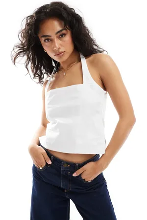 ASOS Halterneck-top med firkantet hals i poplin