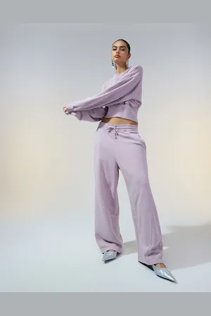 ASOS Vasket grålilla oversized joggingbukser med tøndeformede ben og sømdetaljer - Del af sæt