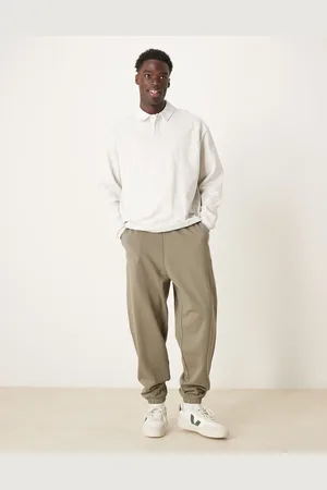 ASOS Kakigrønne oversized joggingbukser med kontrasterende sømme-Brun
