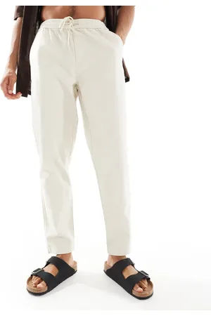 River Island Ecru pull on-bukser i hørlook-Neutral