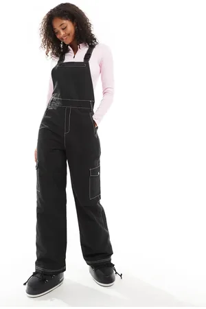 Threadbare Sorte alt-i-én-skioveralls