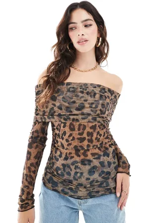 JJXX Mesh-top med offshoulder-snit og -Multifarvet