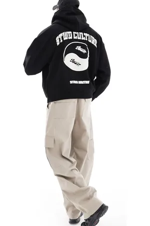 Pull&Bear STWD - hættetrøje med yin/yang-print på ryggen