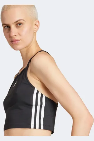 adidas Adicolor - croptop med lange ærmer og 3 striber