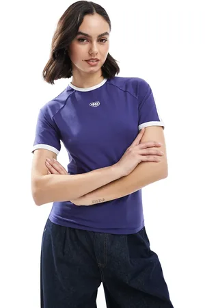 ONLY Blå sporty T-shirt med kontrasterende detalje