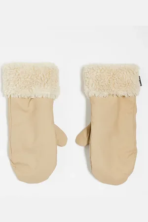 Rains Sandfarvede luffer i dynemateriale med fleece-Neutral