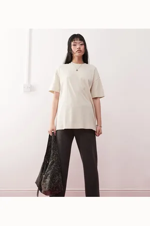 COLLUSION Ecrufarvet oversized T-shirt i kraftigt stof-Hvid