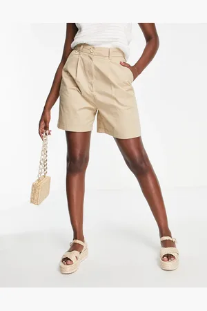 Monki Lange bermudashorts med vide ben i -Neutral