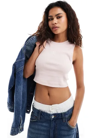 Calvin Klein Ribstrikket tanktop i lyserød