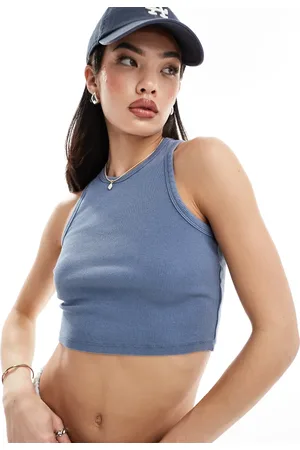 New Look Indigo cropped syrevasket top